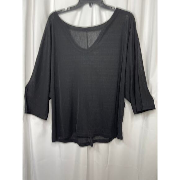 Blouse shirt top women's extra large XL black sheer unstructured oversized layer - Picture 7 of 12